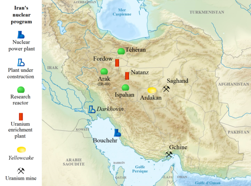 Landkarte Irak mit Atomanlagen