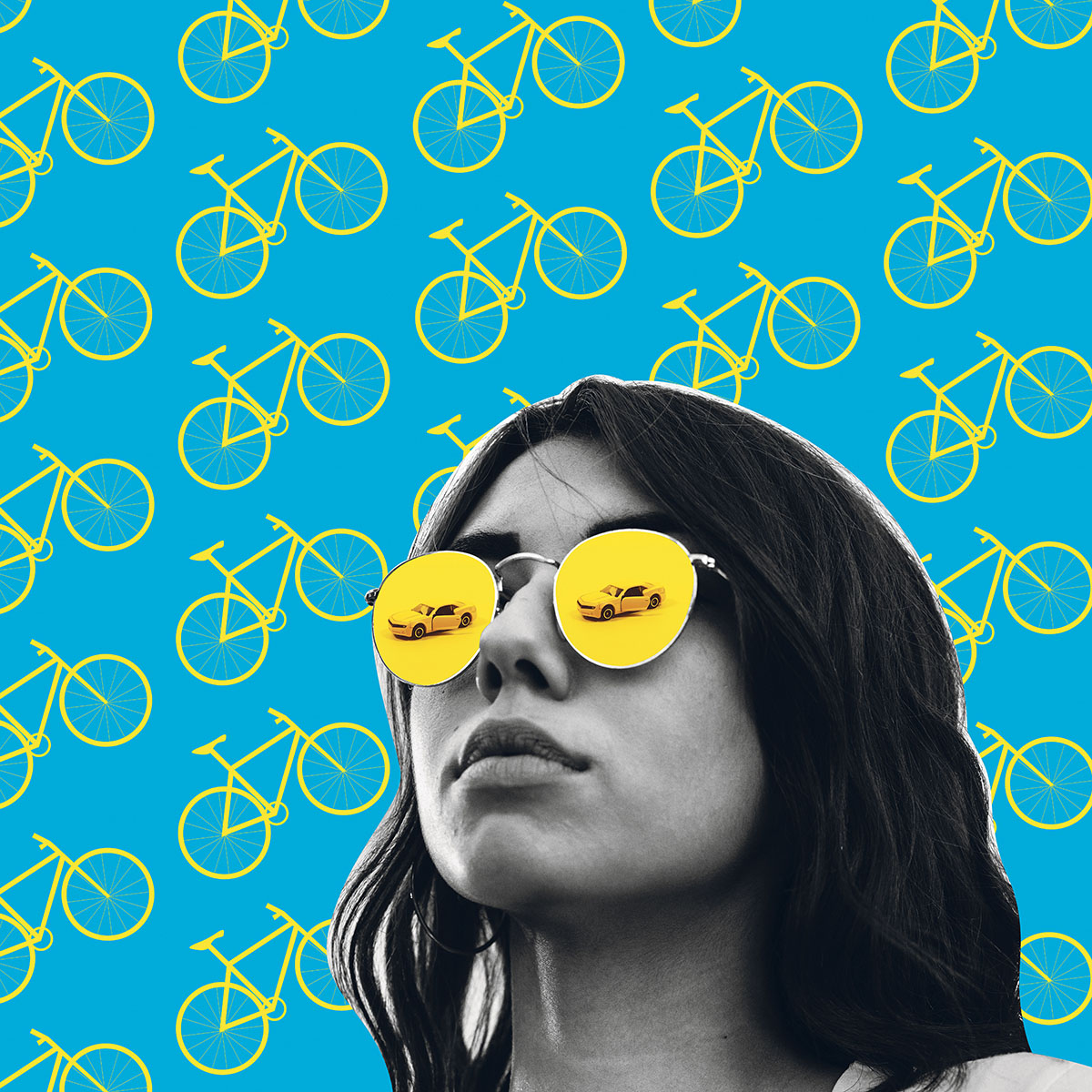 Nachhaltigkeit, Collage, Fahrrad